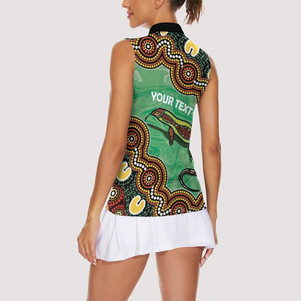 Personalised Australia Goanna NAIDOC Week 2026 Women Sleeveless Polo Shirt 50 Years of Deadly Aboriginal Art