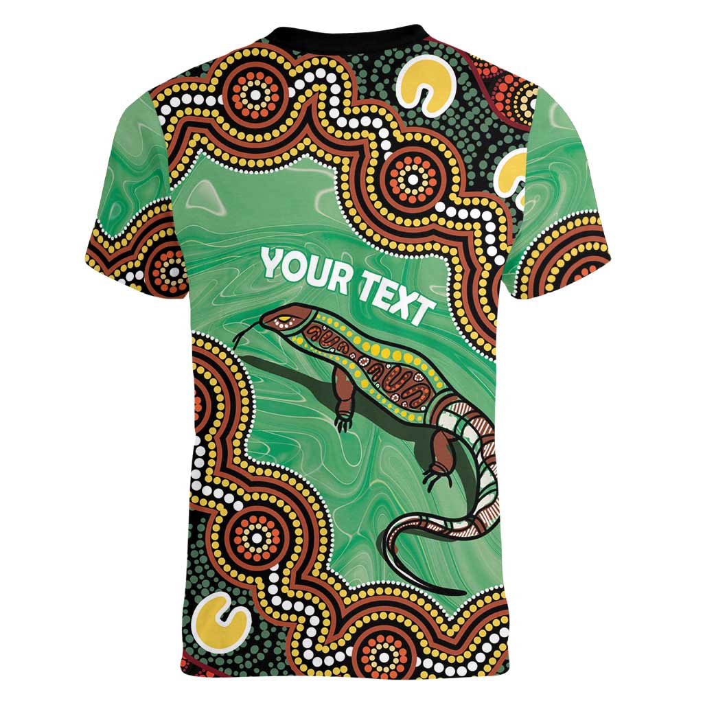 Personalised Australia Goanna NAIDOC Week 2026 Women V-Neck T-Shirt 50 Years of Deadly Aboriginal Art