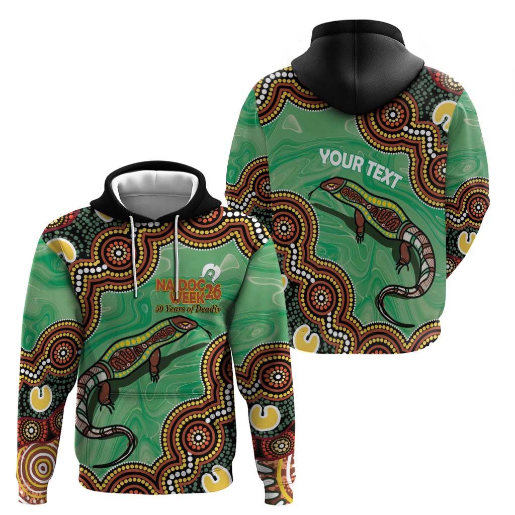 Personalised Australia Goanna NAIDOC Week 2026 Zip Hoodie 50 Years of Deadly Aboriginal Art