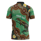 Personalised Australia Goanna NAIDOC Week 2026 Zipper Polo Shirt 50 Years of Deadly Aboriginal Art