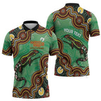 Personalised Australia Goanna NAIDOC Week 2026 Zipper Polo Shirt 50 Years of Deadly Aboriginal Art