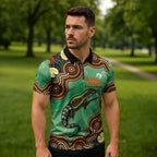 Personalised Australia Goanna NAIDOC Week 2026 Zipper Polo Shirt 50 Years of Deadly Aboriginal Art