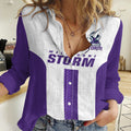 (Custom Text And Number) Storm Rugby 2023 Women Casual Shirt White Sporty Go Storm LT14