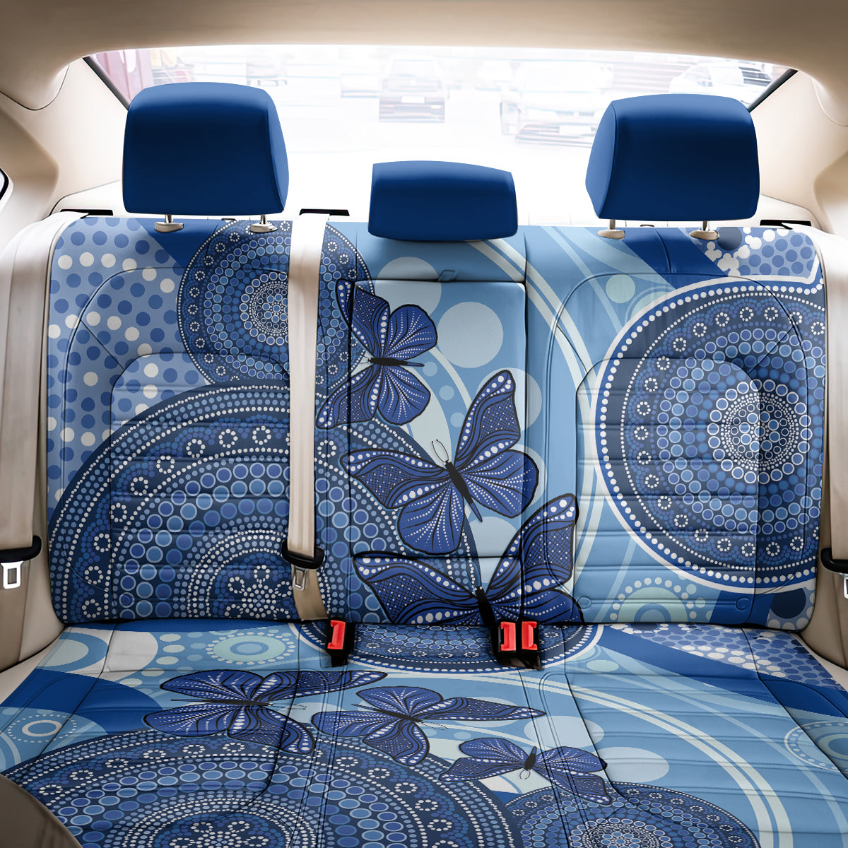 Australia Autism Awareness Back Car Seat Cover 4 April Indigenous Butterfly
