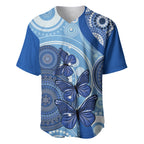 Australia Autism Awareness Baseball Jersey 4 April Indigenous Butterfly