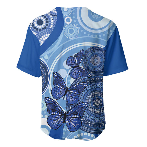 Australia Autism Awareness Baseball Jersey 4 April Indigenous Butterfly