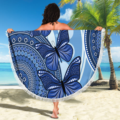 Australia Autism Awareness Beach Blanket 4 April Indigenous Butterfly