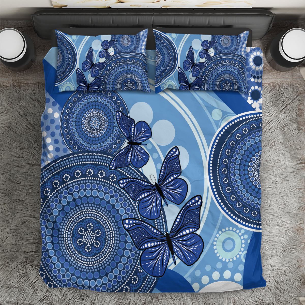Australia Autism Awareness Bedding Set 4 April Indigenous Butterfly
