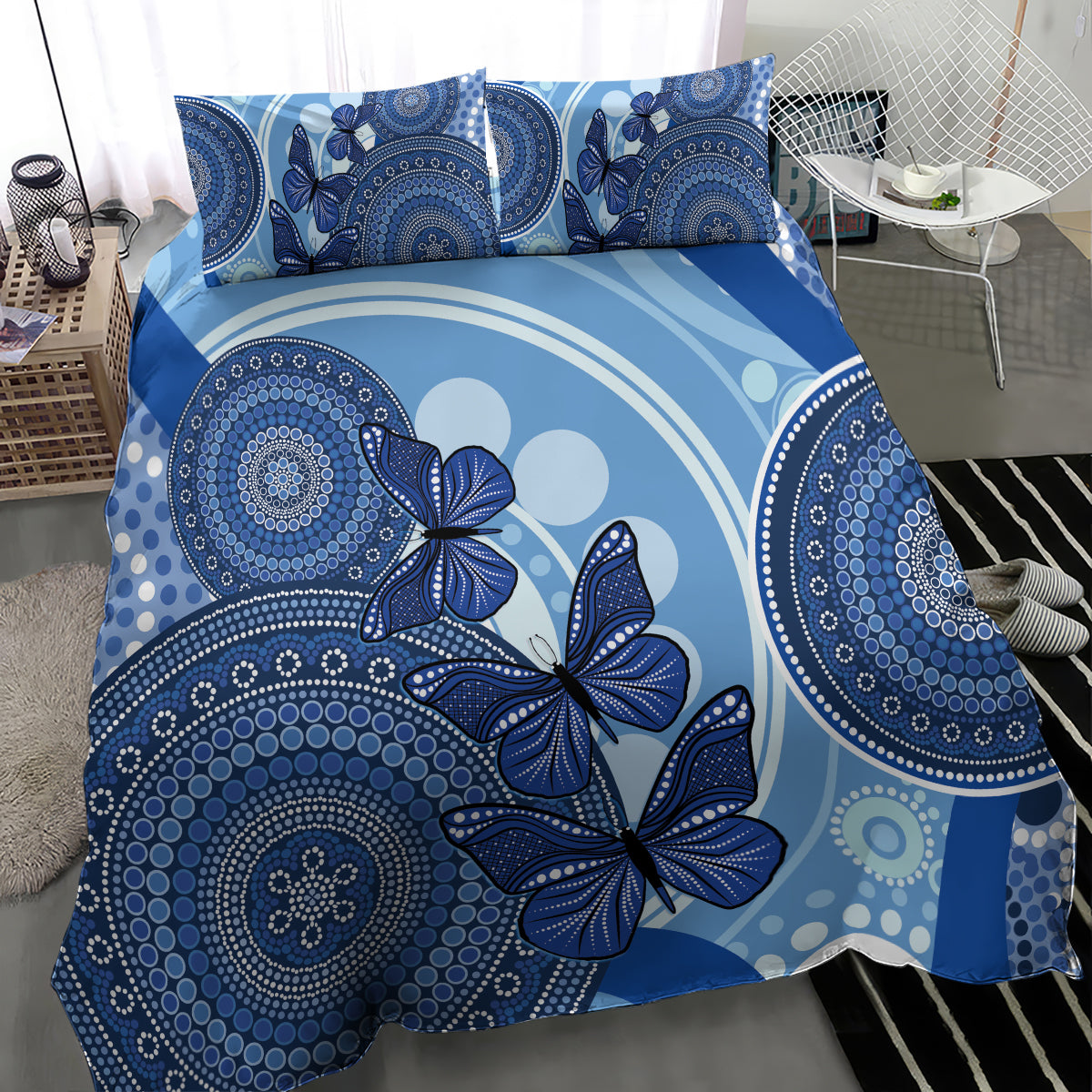Australia Autism Awareness Bedding Set 4 April Indigenous Butterfly