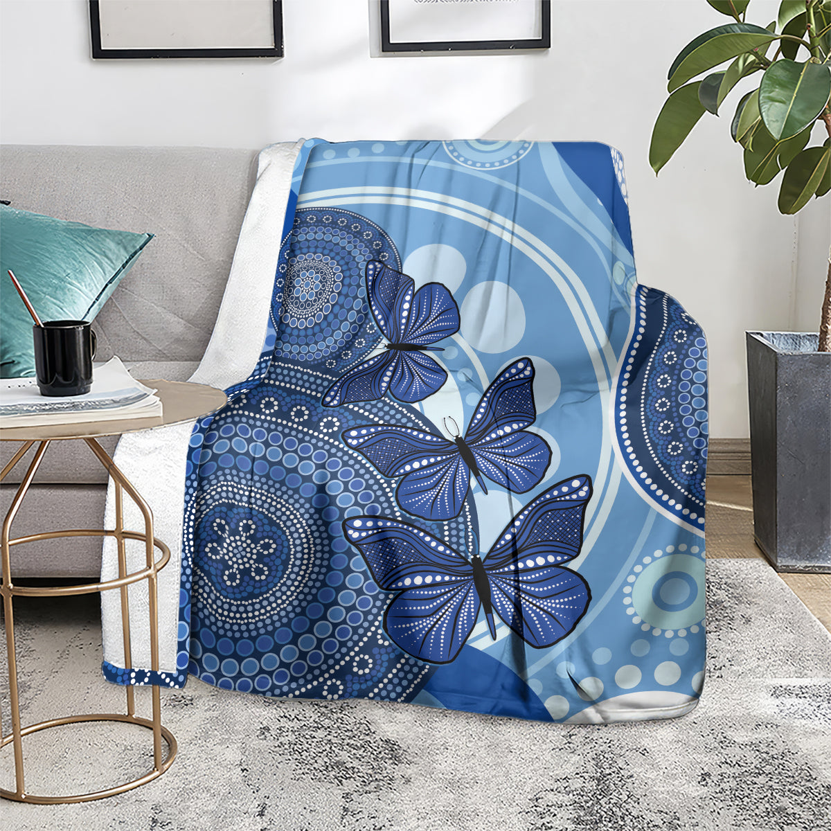Australia Autism Awareness Blanket 4 April Indigenous Butterfly