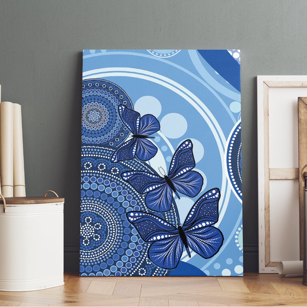 Australia Autism Awareness Canvas Wall Art 4 April Indigenous Butterfly
