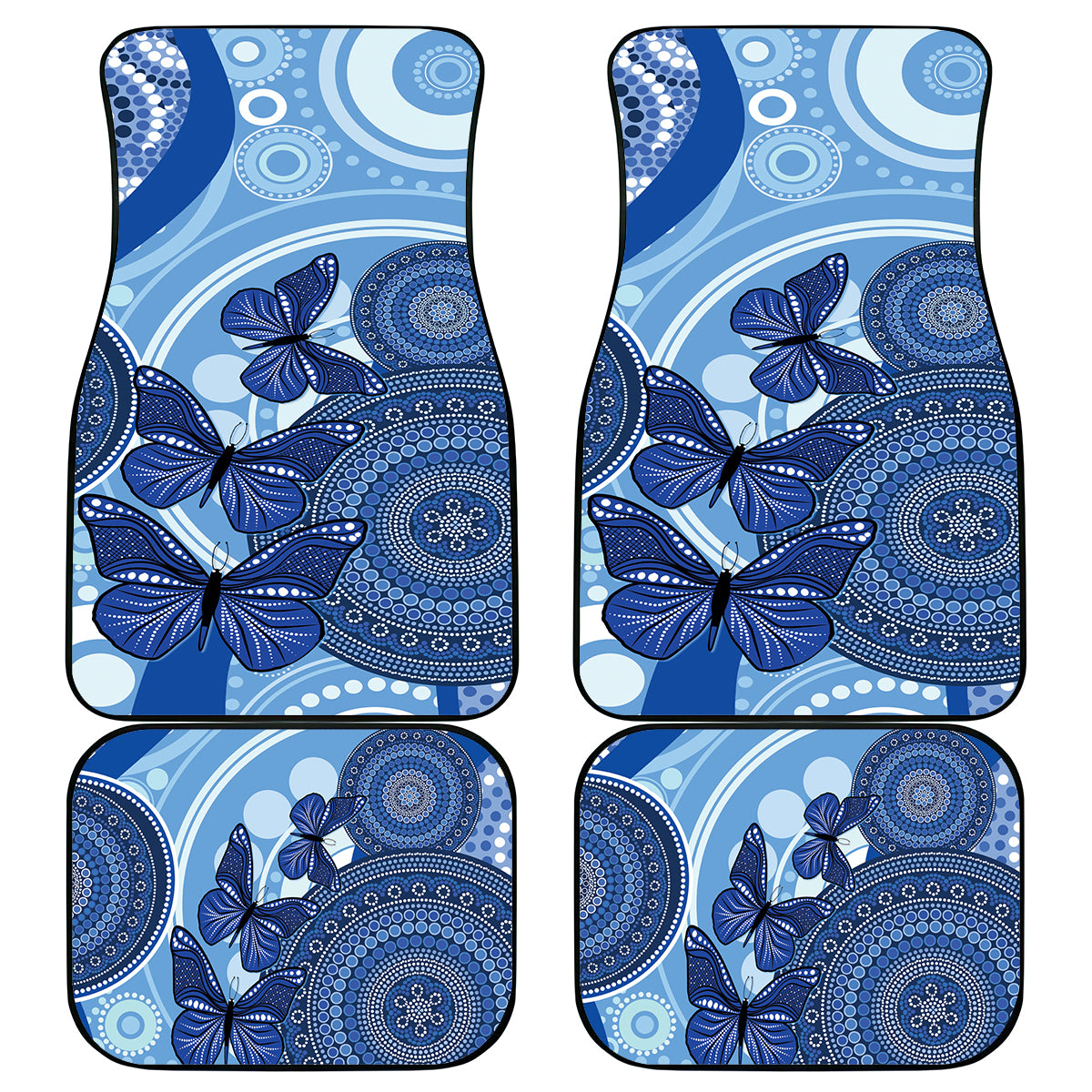 Australia Autism Awareness Car Mats 4 April Indigenous Butterfly