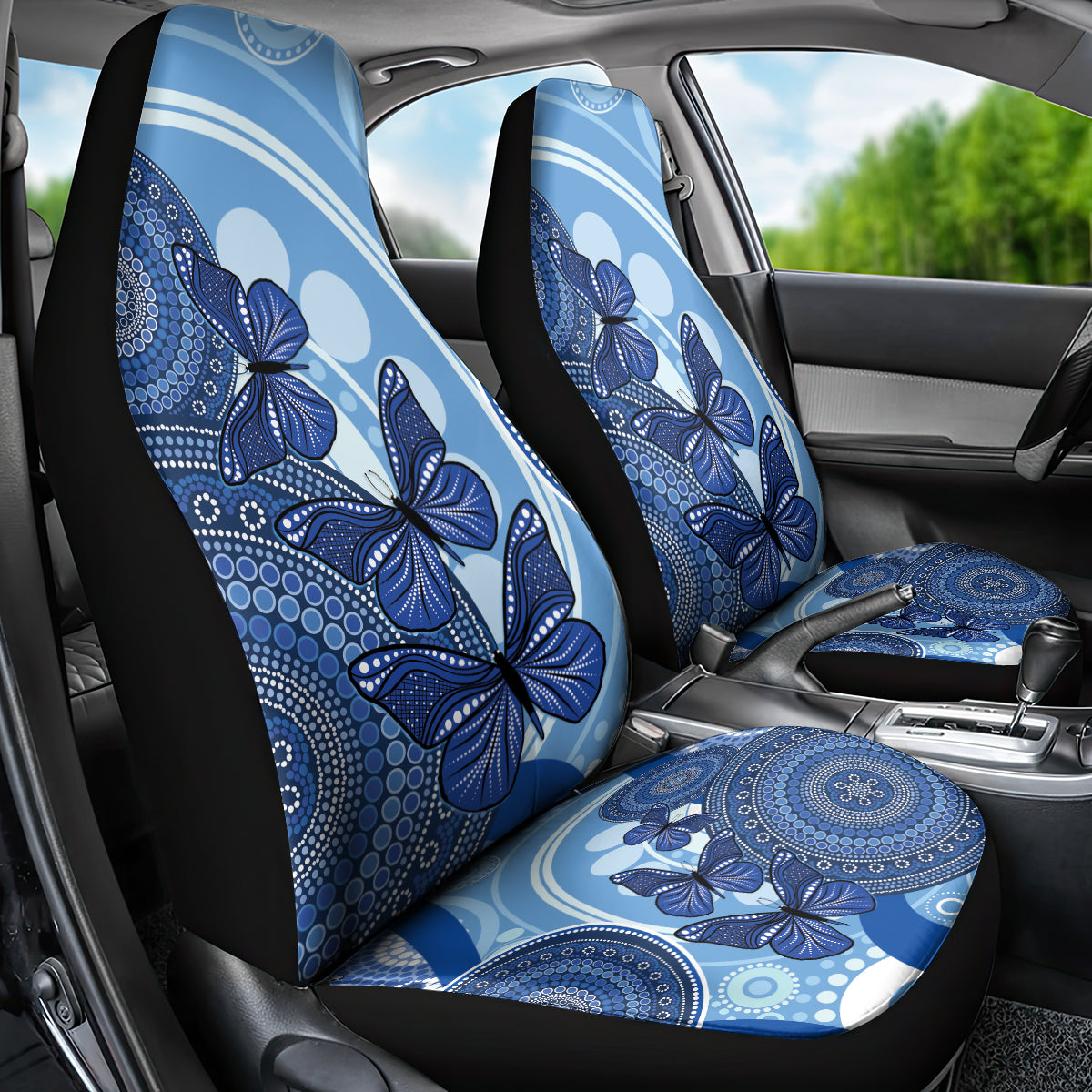 Australia Autism Awareness Car Seat Cover 4 April Indigenous Butterfly