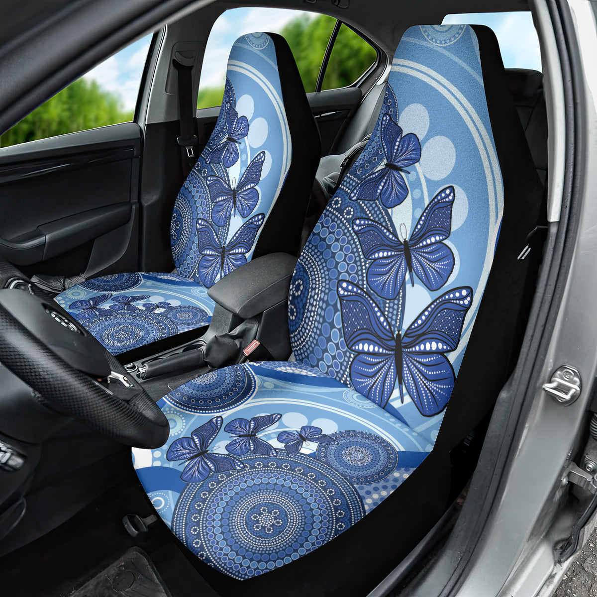 Australia Autism Awareness Car Seat Cover 4 April Indigenous Butterfly