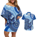 Australia Autism Awareness Couples Matching Off Shoulder Short Dress and Hawaiian Shirt 4 April Indigenous Butterfly