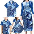 Australia Autism Awareness Family Matching Long Sleeve Bodycon Dress and Hawaiian Shirt 4 April Indigenous Butterfly