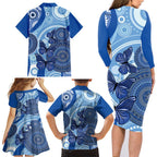 Australia Autism Awareness Family Matching Long Sleeve Bodycon Dress and Hawaiian Shirt 4 April Indigenous Butterfly