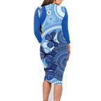 Australia Autism Awareness Family Matching Long Sleeve Bodycon Dress and Hawaiian Shirt 4 April Indigenous Butterfly