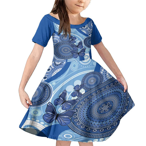 Australia Autism Awareness Family Matching Mermaid Dress and Hawaiian Shirt 4 April Indigenous Butterfly