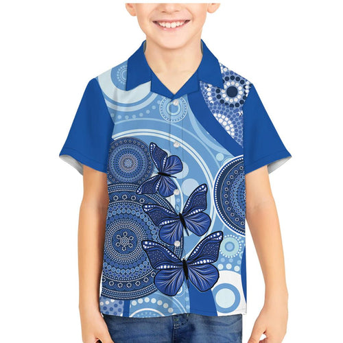 Australia Autism Awareness Family Matching Mermaid Dress and Hawaiian Shirt 4 April Indigenous Butterfly