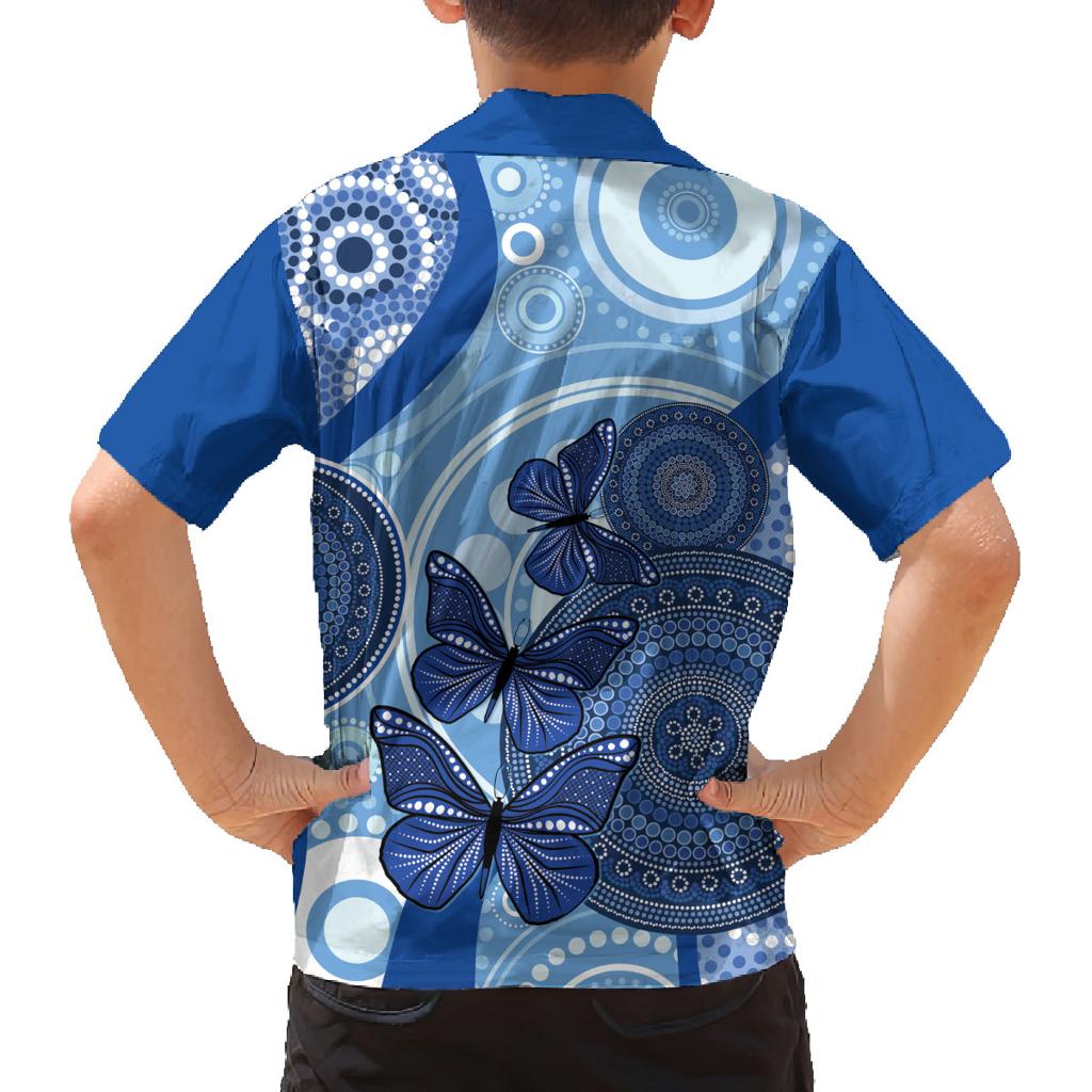 Australia Autism Awareness Family Matching Off Shoulder Maxi Dress and Hawaiian Shirt 4 April Indigenous Butterfly