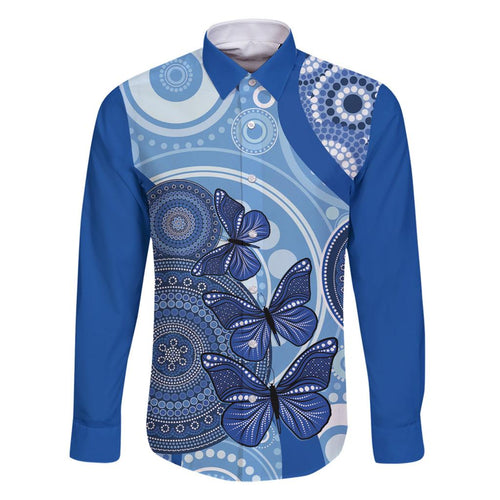 Australia Autism Awareness Family Matching Off Shoulder Maxi Dress and Hawaiian Shirt 4 April Indigenous Butterfly
