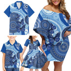 Australia Autism Awareness Family Matching Off Shoulder Short Dress and Hawaiian Shirt 4 April Indigenous Butterfly