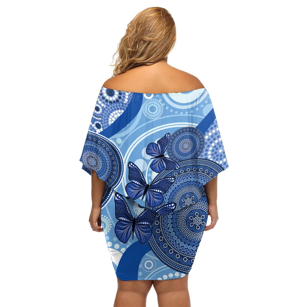 Australia Autism Awareness Family Matching Off Shoulder Short Dress and Hawaiian Shirt 4 April Indigenous Butterfly