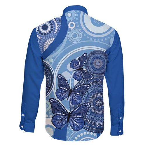 Australia Autism Awareness Family Matching Short Sleeve Bodycon Dress and Hawaiian Shirt 4 April Indigenous Butterfly