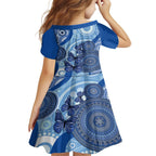 Australia Autism Awareness Family Matching Summer Maxi Dress and Hawaiian Shirt 4 April Indigenous Butterfly