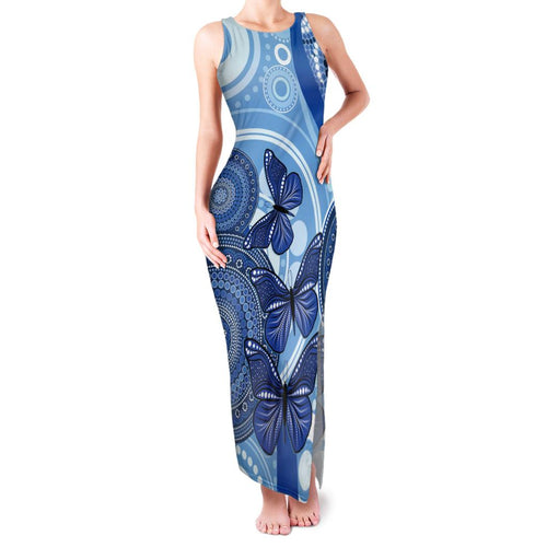 Australia Autism Awareness Family Matching Tank Maxi Dress and Hawaiian Shirt 4 April Indigenous Butterfly