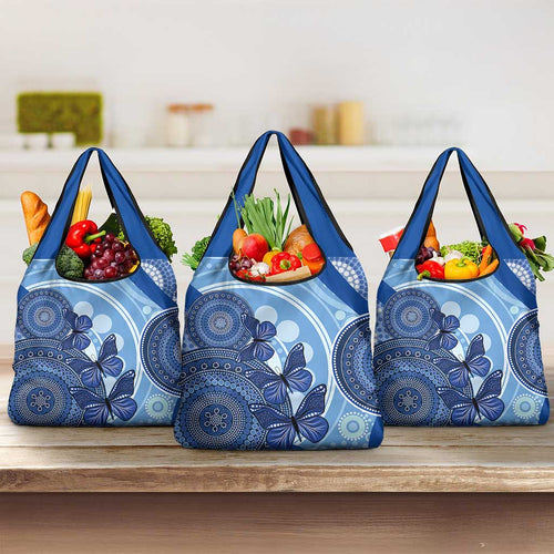 Australia Autism Awareness Grocery Bag 4 April Indigenous Butterfly