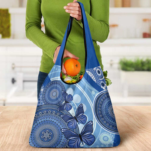 Australia Autism Awareness Grocery Bag 4 April Indigenous Butterfly