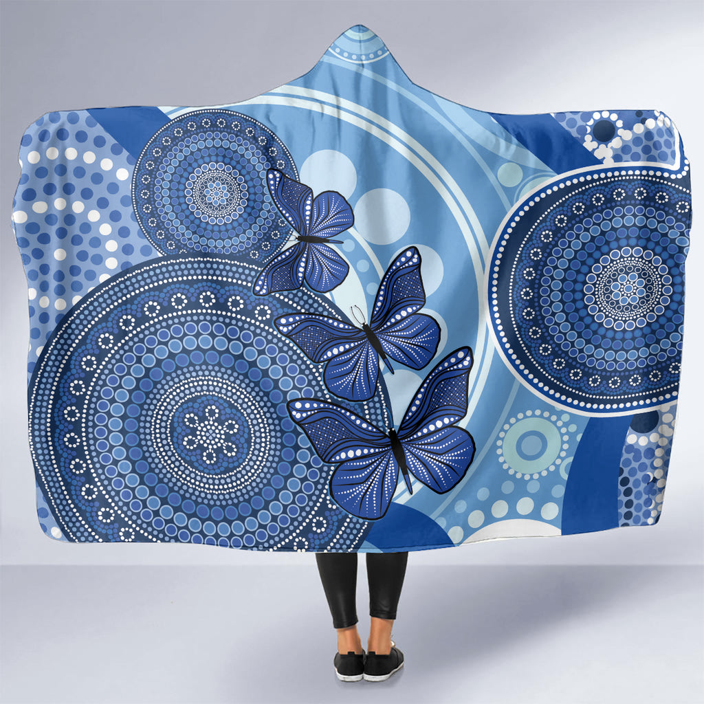 Australia Autism Awareness Hooded Blanket 4 April Indigenous Butterfly