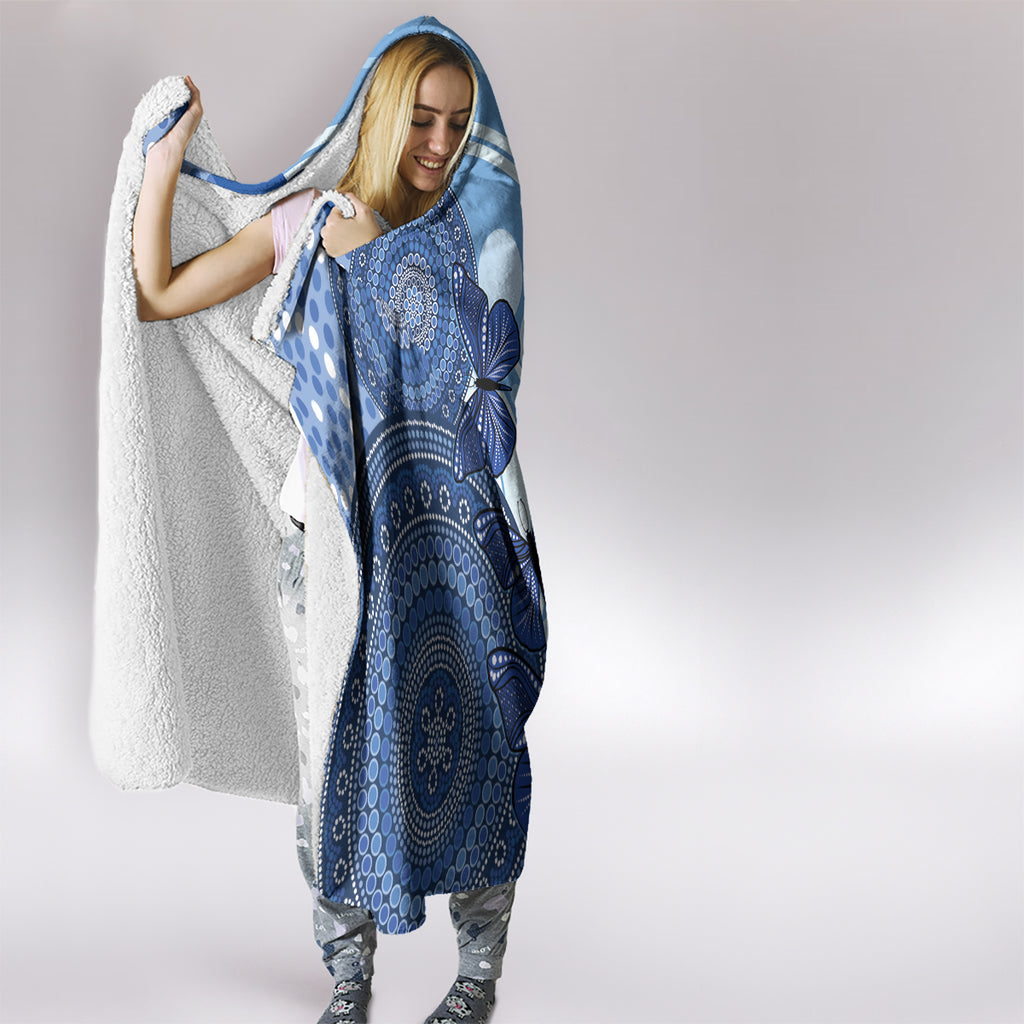 Australia Autism Awareness Hooded Blanket 4 April Indigenous Butterfly