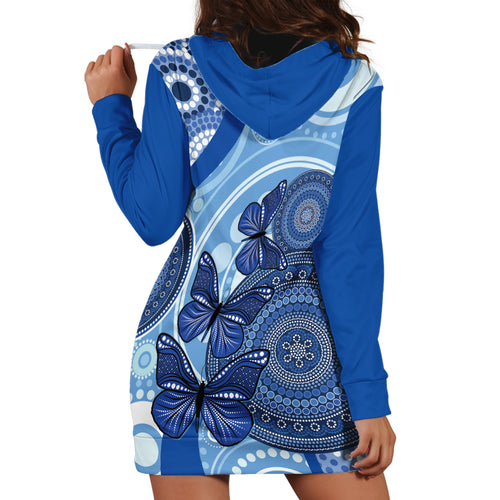 Australia Autism Awareness Hoodie Dress 4 April Indigenous Butterfly