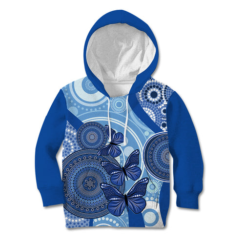 Australia Autism Awareness Kid Hoodie 4 April Indigenous Butterfly