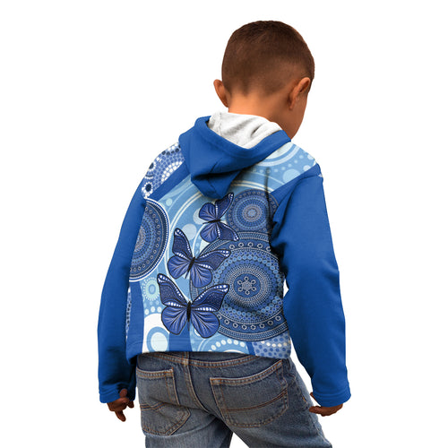 Australia Autism Awareness Kid Hoodie 4 April Indigenous Butterfly