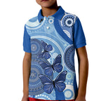 Australia Autism Awareness Kid Polo Shirt 4 April Indigenous Butterfly