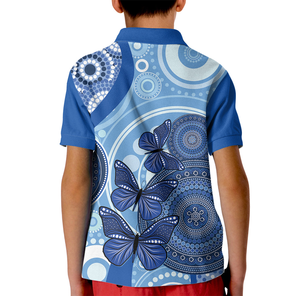 Australia Autism Awareness Kid Polo Shirt 4 April Indigenous Butterfly