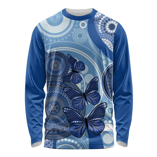 Australia Autism Awareness Long Sleeve Shirt 4 April Indigenous Butterfly