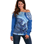 Australia Autism Awareness Off Shoulder Sweater 4 April Indigenous Butterfly
