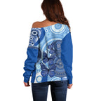 Australia Autism Awareness Off Shoulder Sweater 4 April Indigenous Butterfly