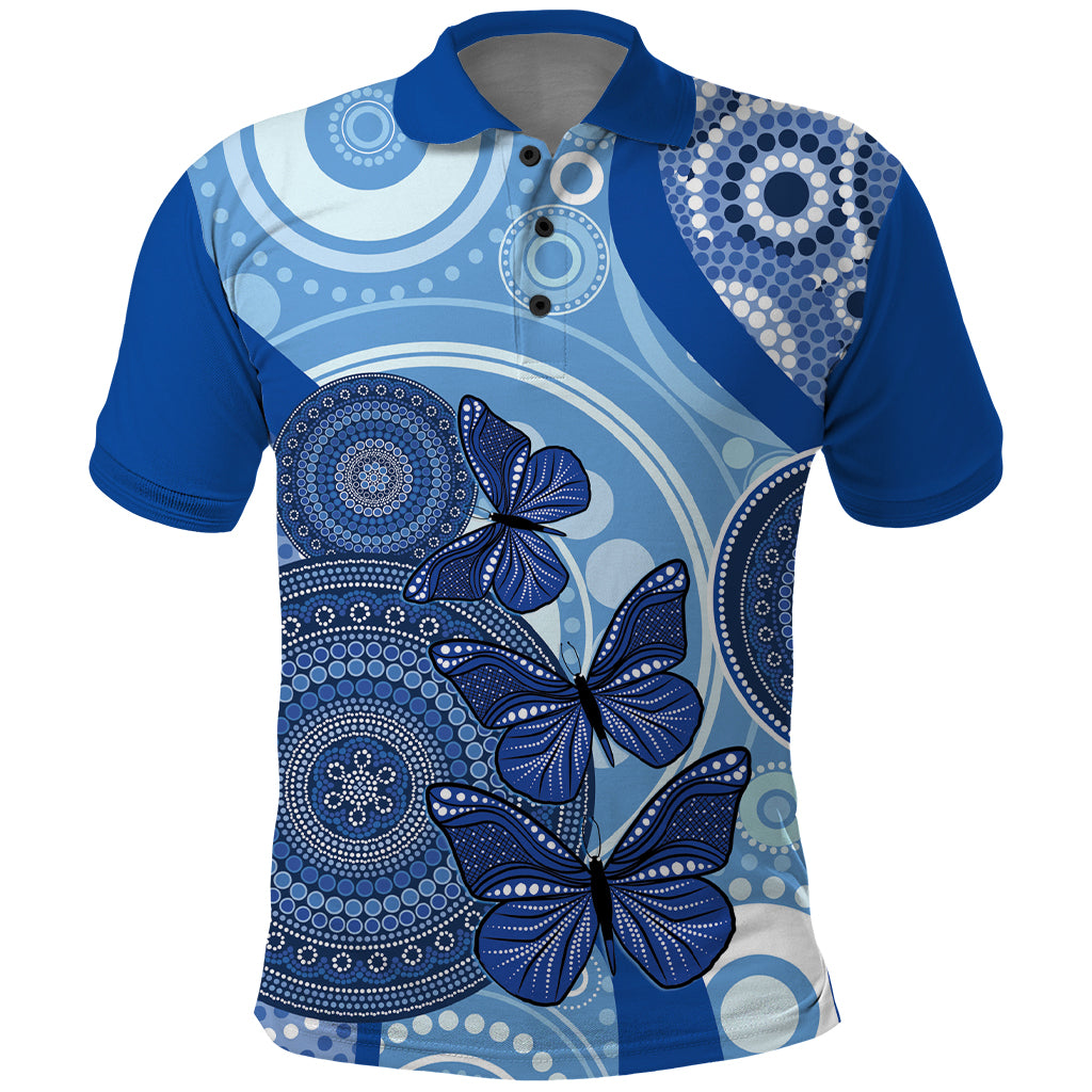 Australia Autism Awareness Polo Shirt 4 April Indigenous Butterfly