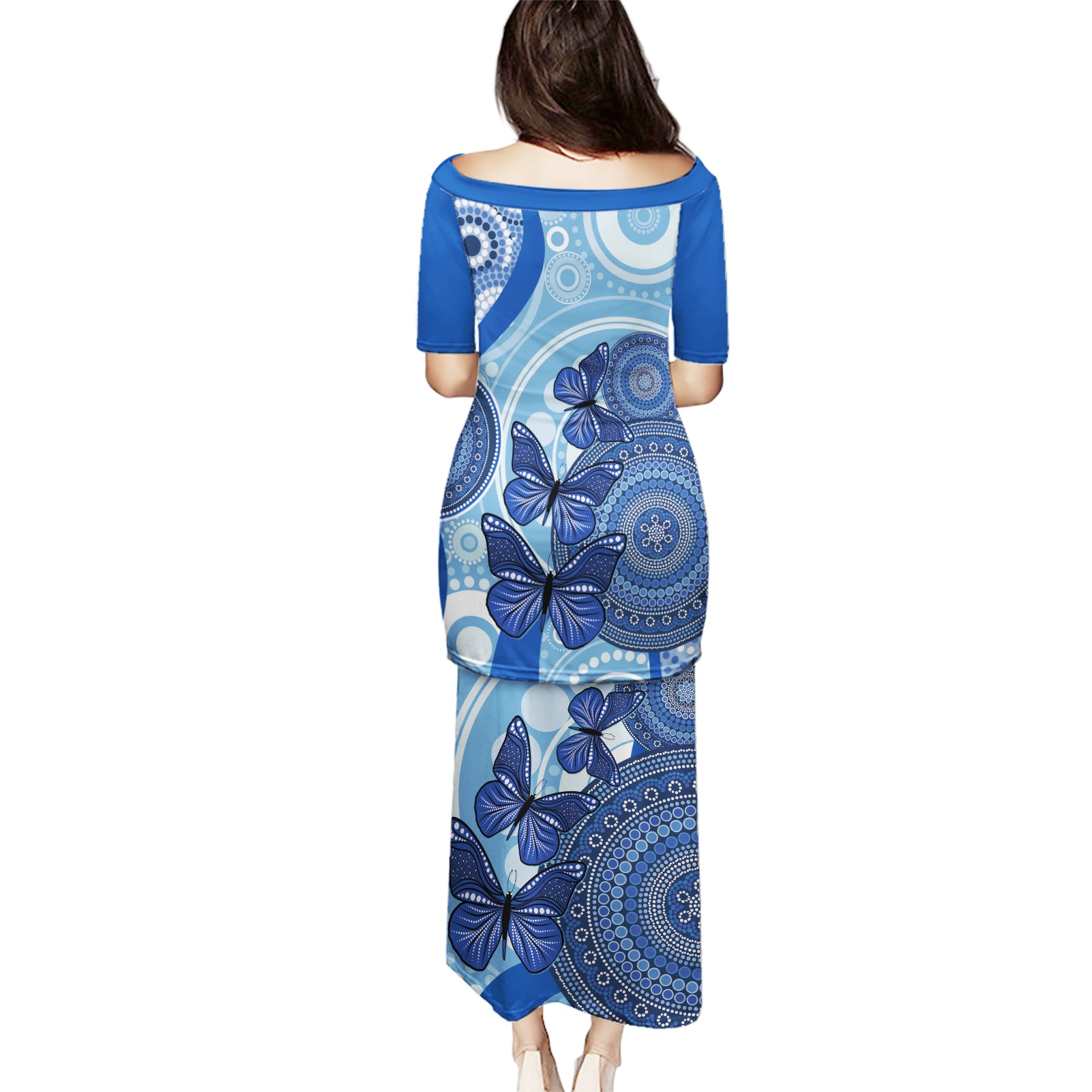 Australia Autism Awareness Puletasi 4 April Indigenous Butterfly
