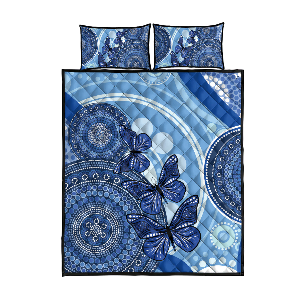 Australia Autism Awareness Quilt Bed Set 4 April Indigenous Butterfly