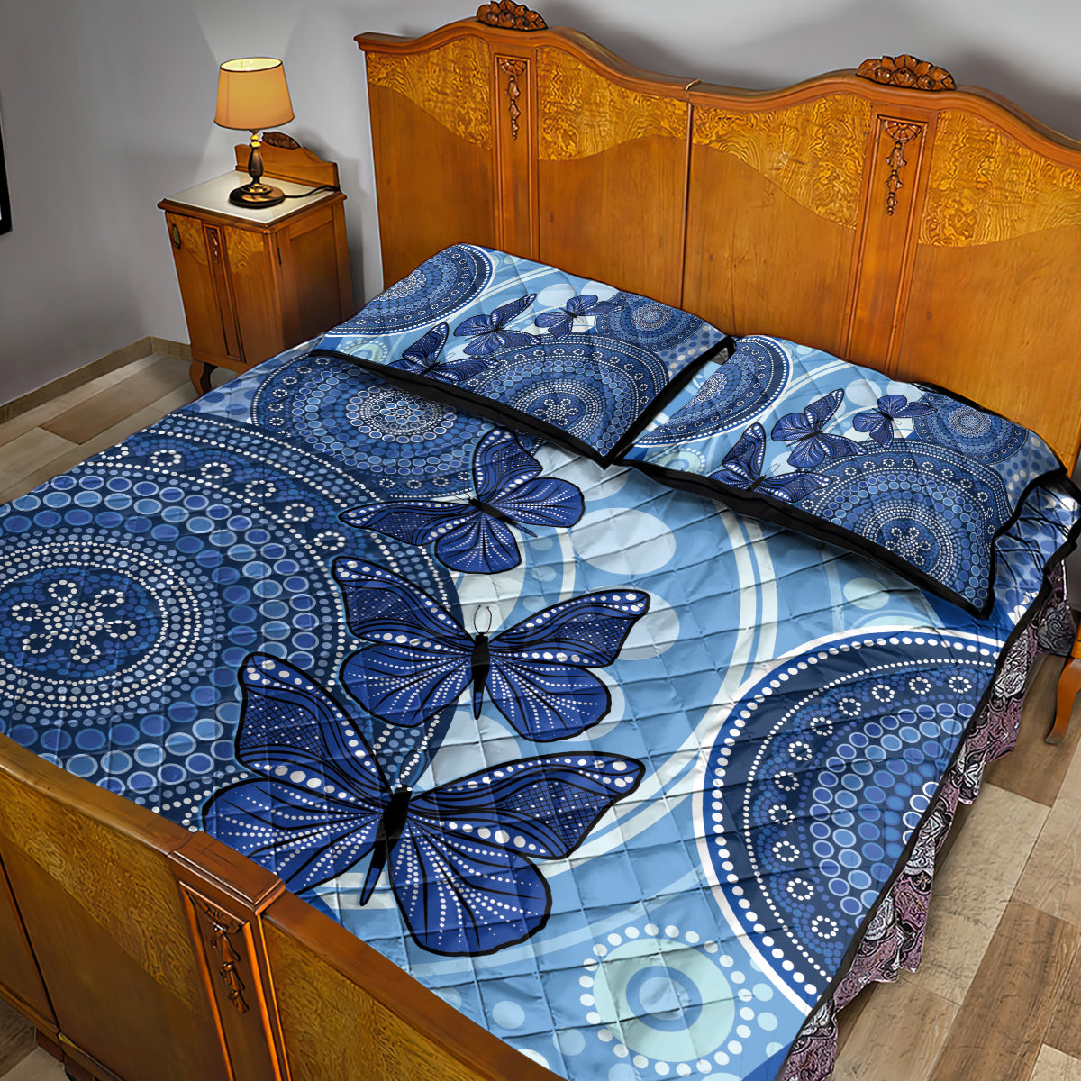 Australia Autism Awareness Quilt Bed Set 4 April Indigenous Butterfly