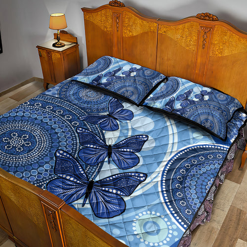 Australia Autism Awareness Quilt Bed Set 4 April Indigenous Butterfly