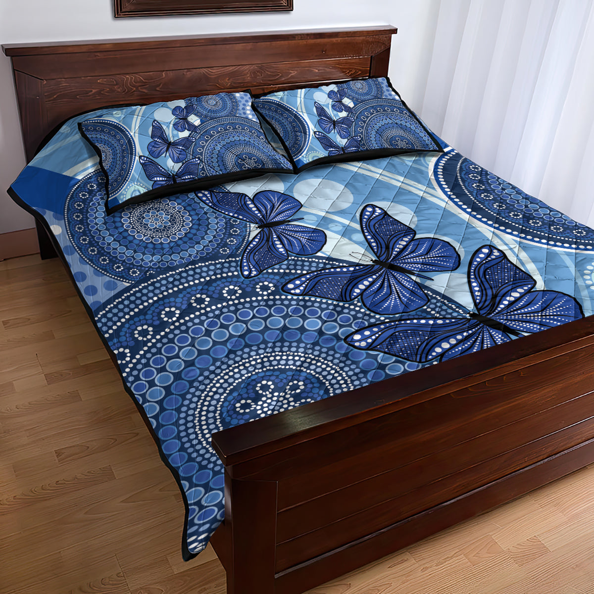 Australia Autism Awareness Quilt Bed Set 4 April Indigenous Butterfly