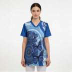 Australia Autism Awareness Scrub Top 2 April Indigenous Butterfly - Aussie Hoodie